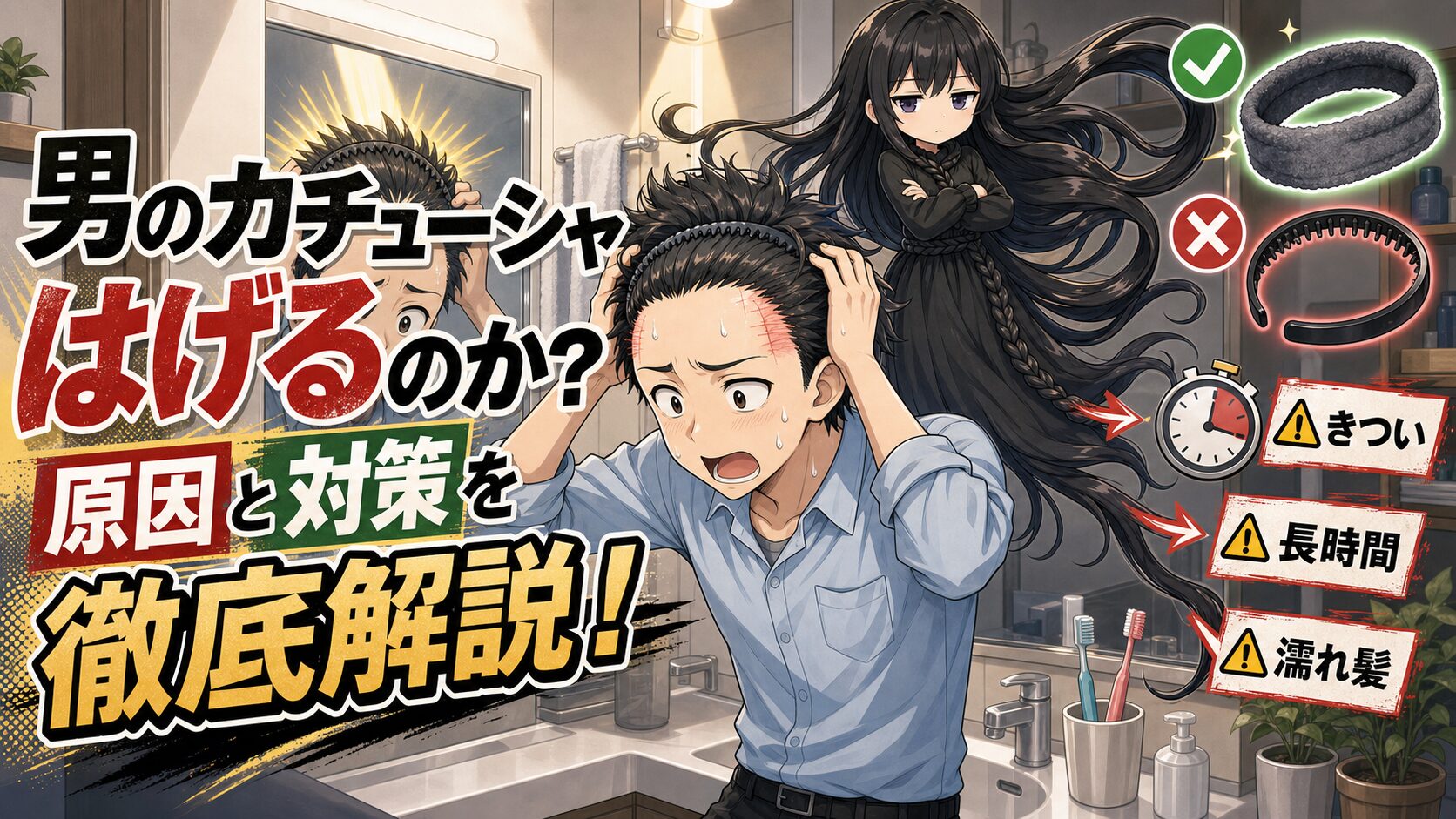 男のカチューシャ はげるのか?原因と対策を徹底解説!薄毛リスクを抑える方法 | 髪の毛さん行かないで