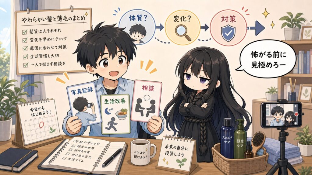髪質が柔らかいはげのまとめ