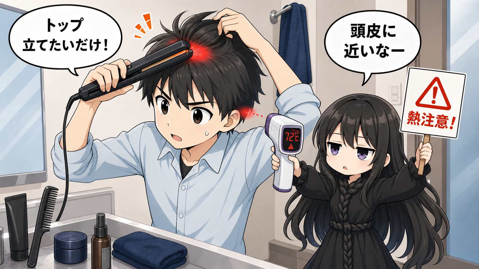 メンズヘアアイロンと薄毛