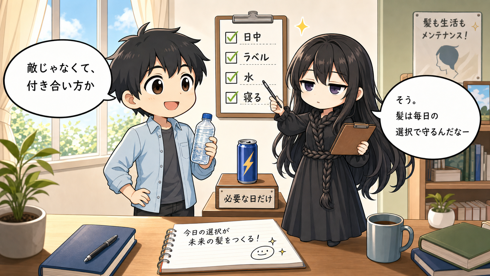 エナジードリンクではげる不安まとめの解説漫画