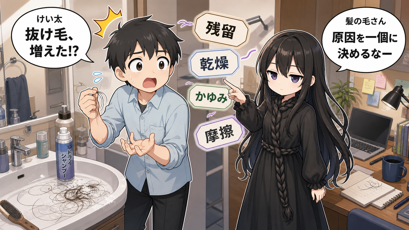 抜け毛が増える原因