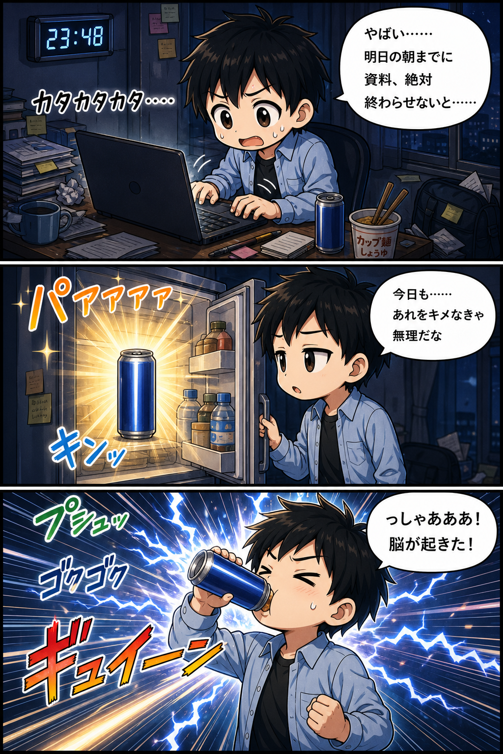 エナジードリンクではげる？漫画 1ページ目