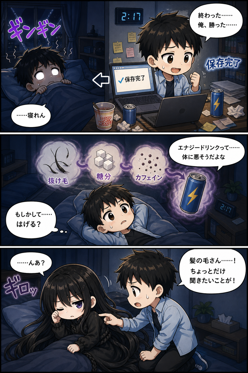 エナジードリンクではげる？漫画 2ページ目