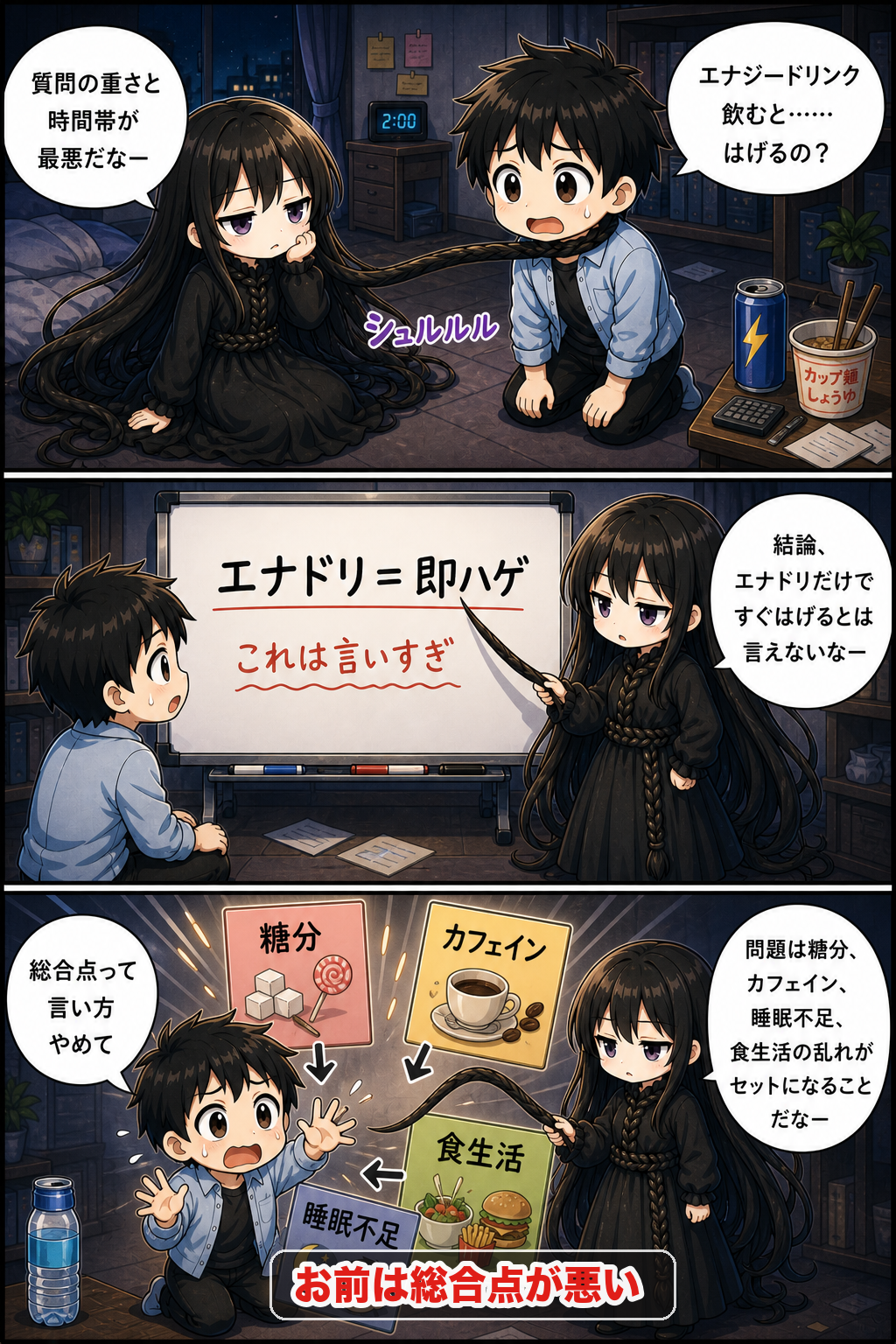 エナジードリンクではげる？漫画 3ページ目
