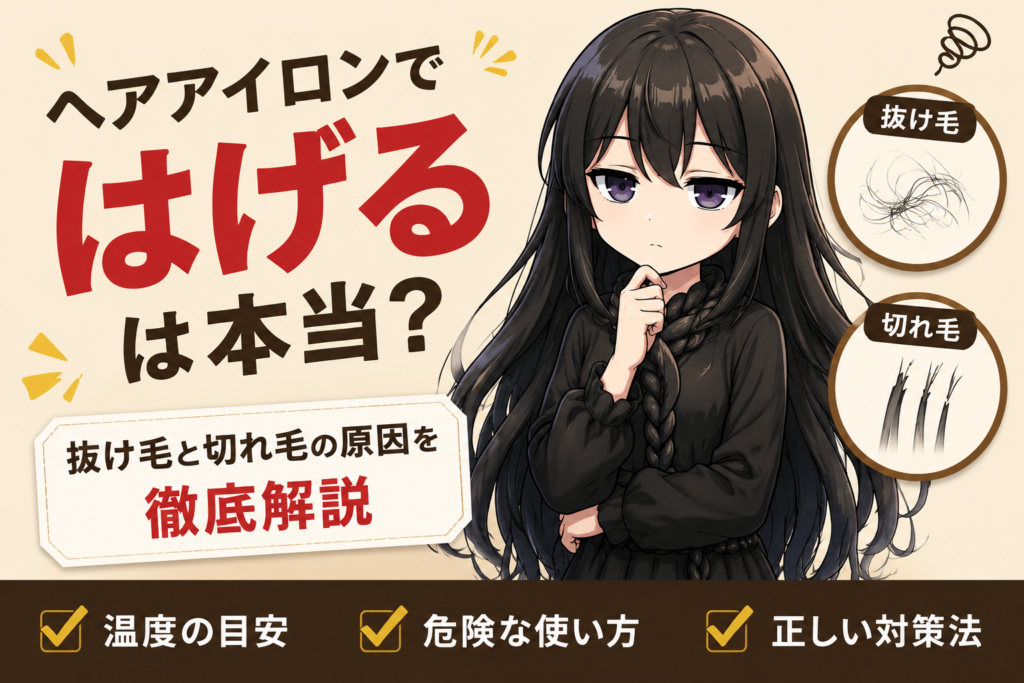 ヘアアイロンではげるは本当？抜け毛と切れ毛の原因を徹底解説