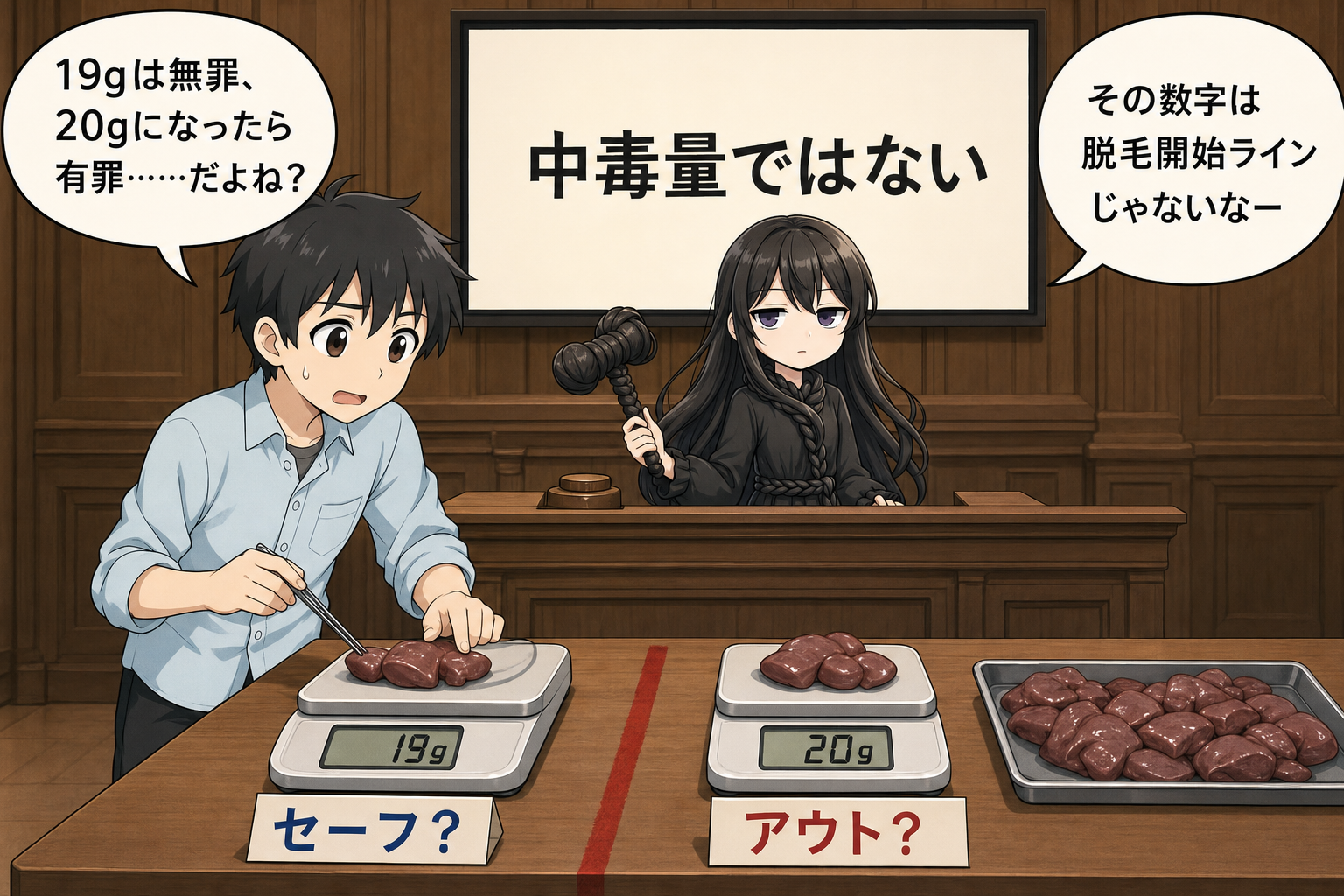 レバー19gと20gは脱毛開始量ではないと説明する髪の毛さん