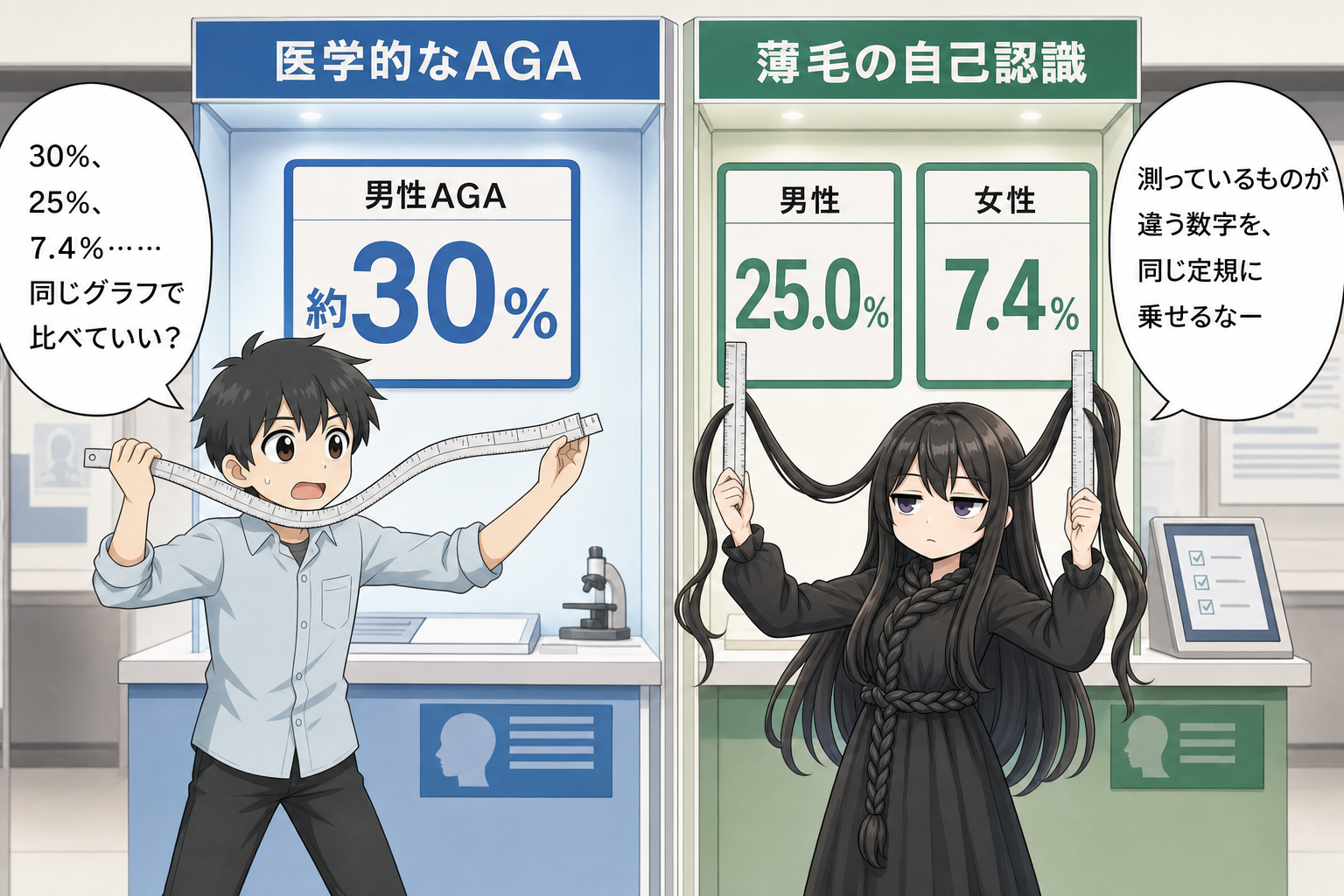 男性・女性の薄毛割合の違い