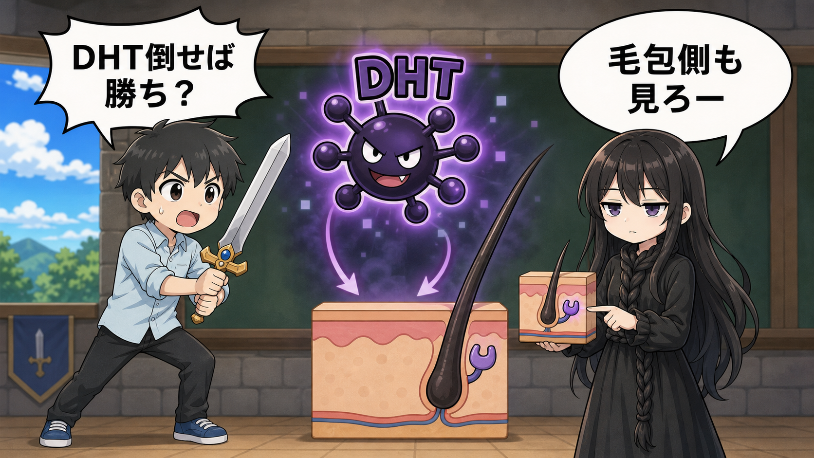 タバコとDHT・男性ホルモンの関係を解説する画像