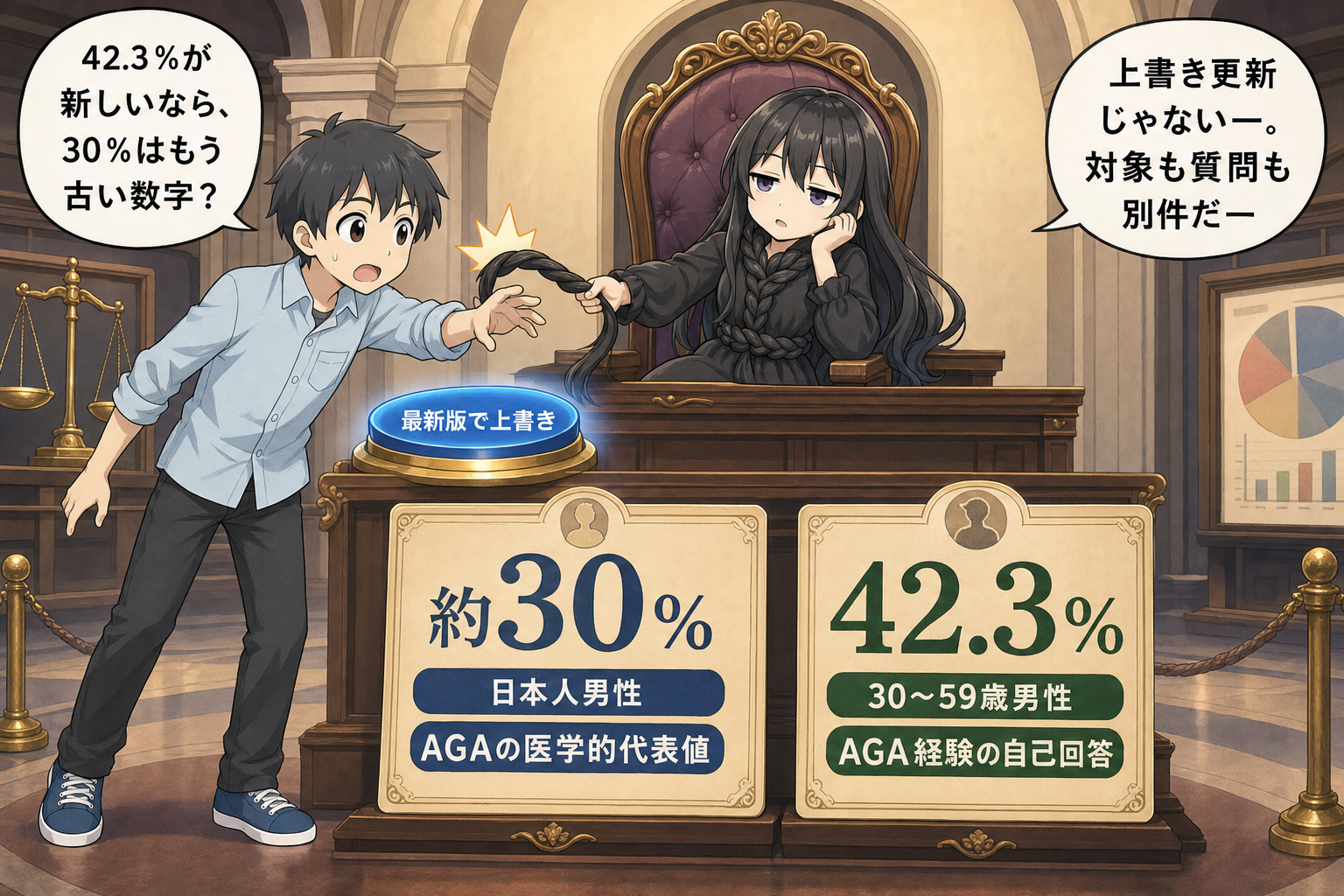 最新のAGA割合42.3%との違い