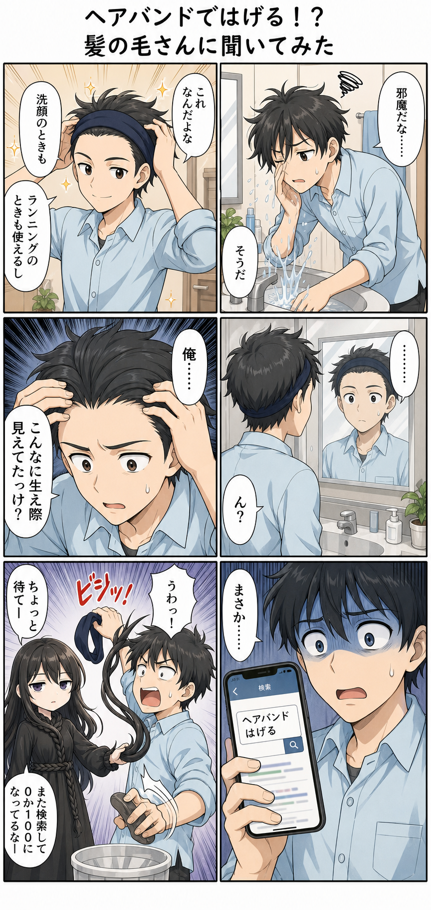 ヘアバンドではげる！？髪の毛さんに聞いてみた 1ページ目