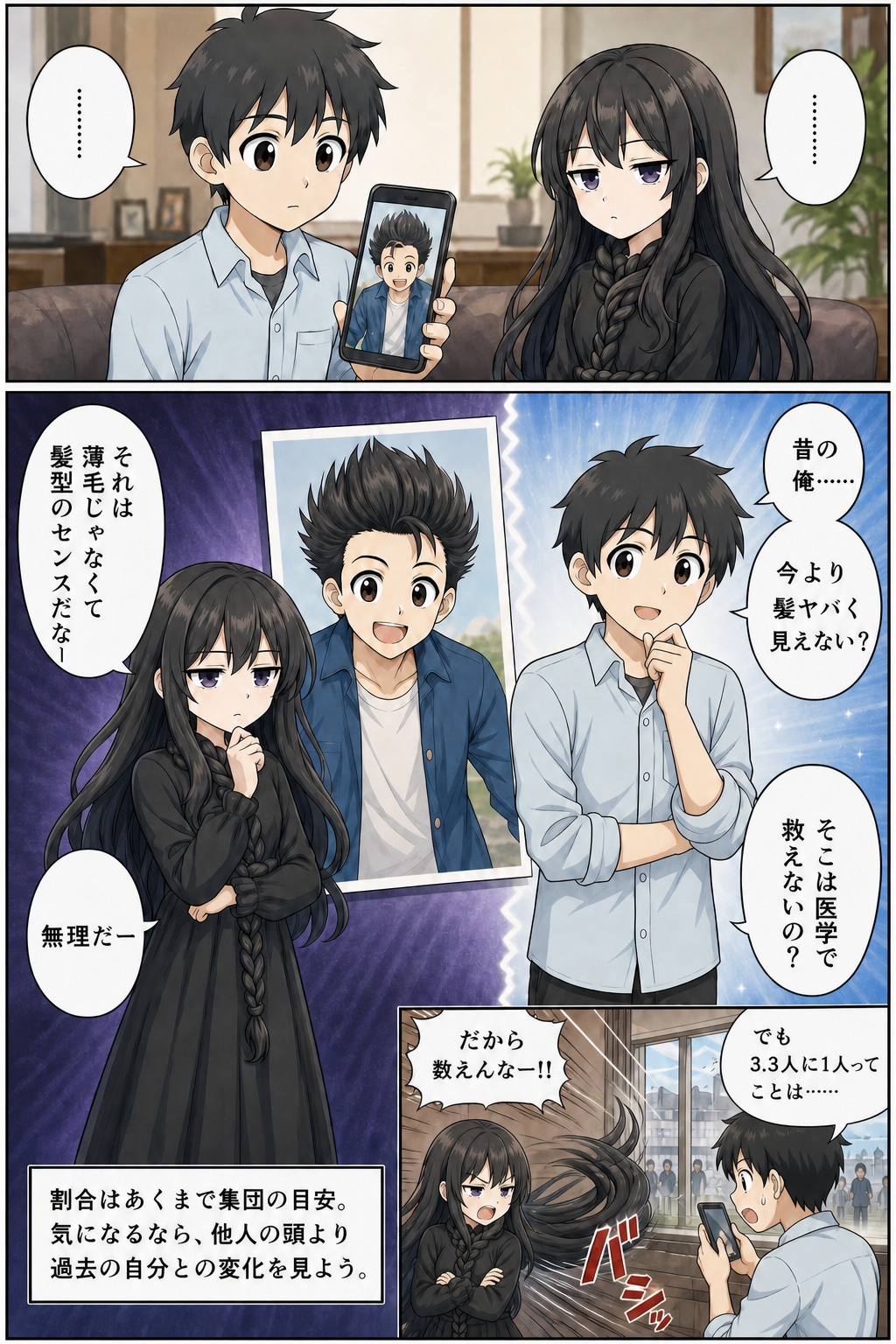 日本人男性のAGA割合を解説する漫画 9ページ目