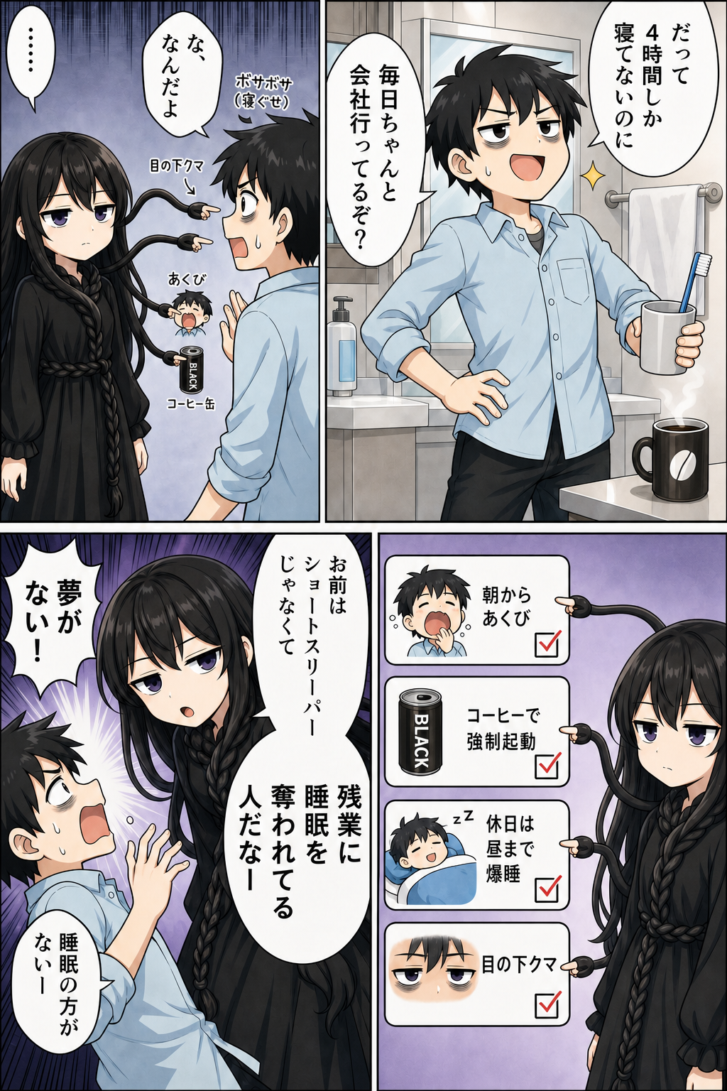 睡眠不足とはげる関係を解説する漫画 2ページ目