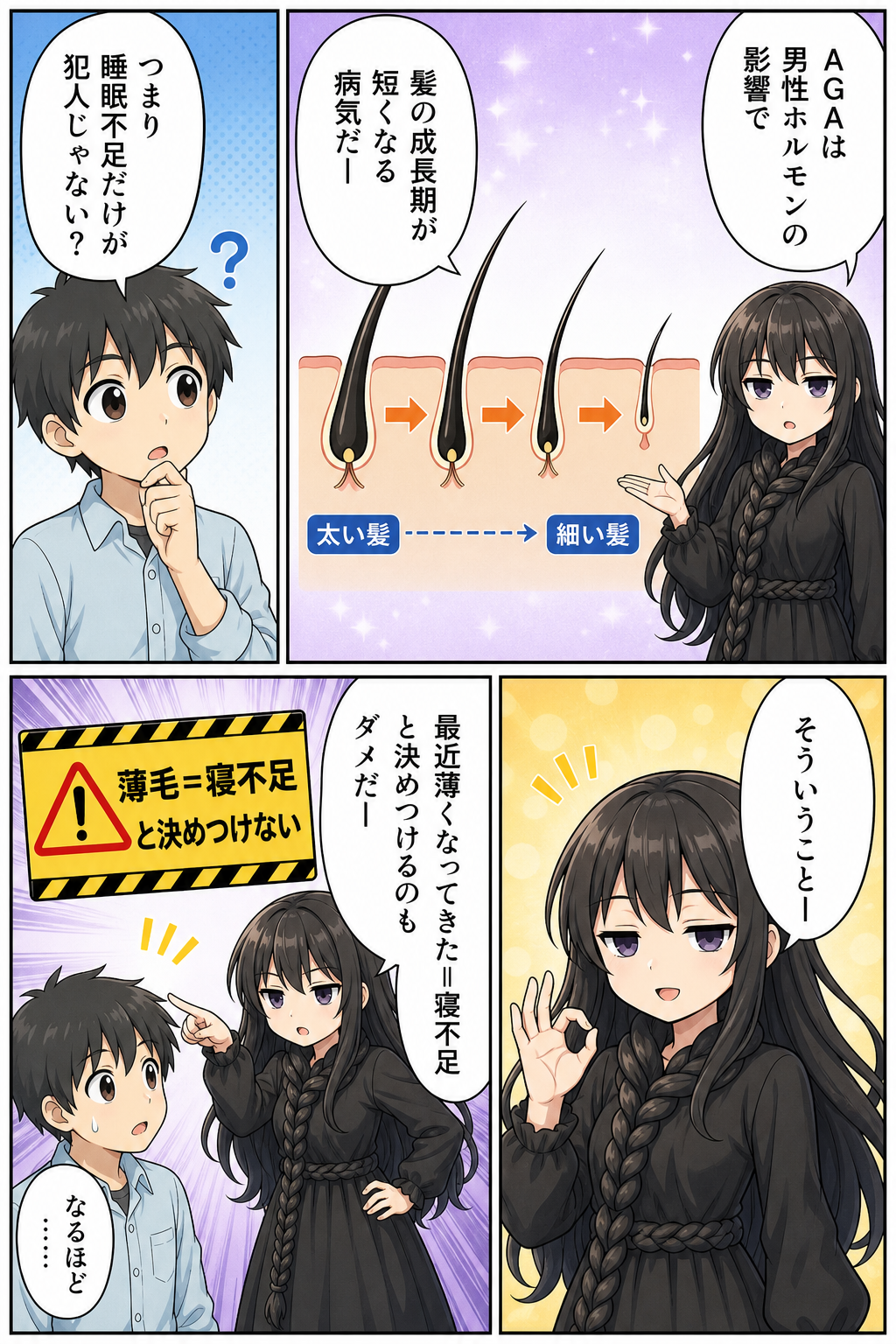 睡眠不足とはげる関係を解説する漫画 6ページ目