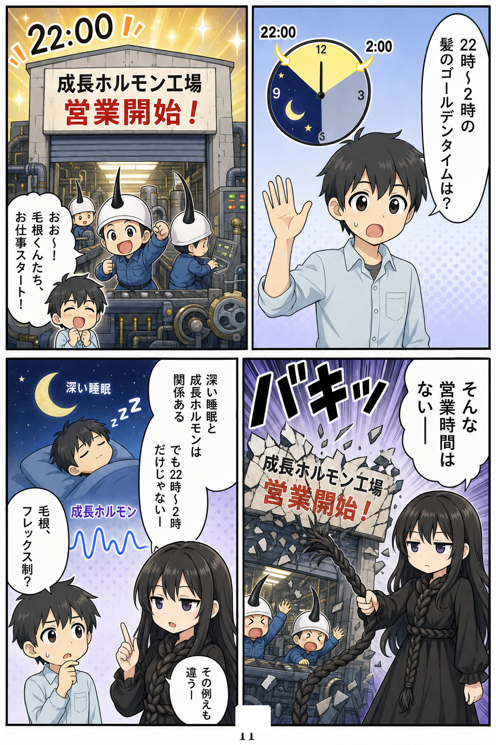 睡眠不足とはげる関係を解説する漫画 11ページ目