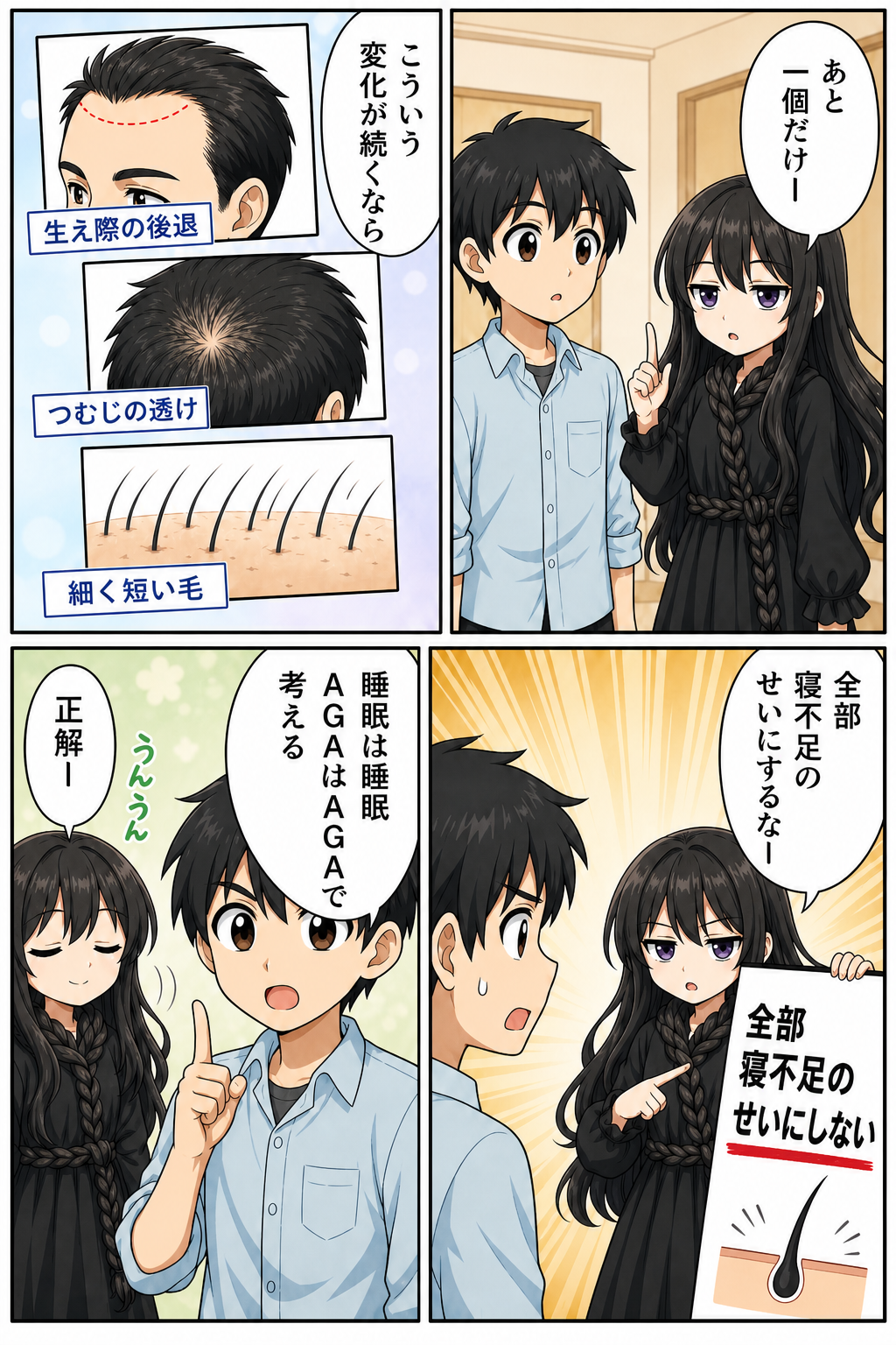 睡眠不足とはげる関係を解説する漫画 13ページ目