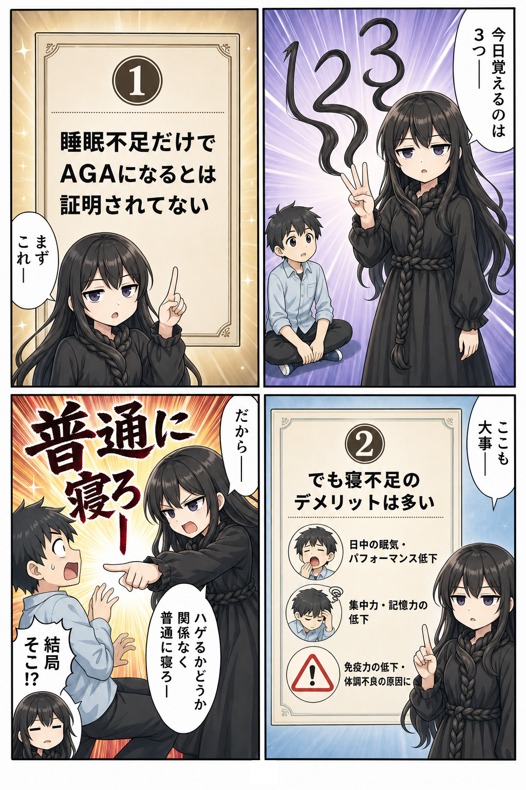 睡眠不足とはげる関係を解説する漫画 14ページ目
