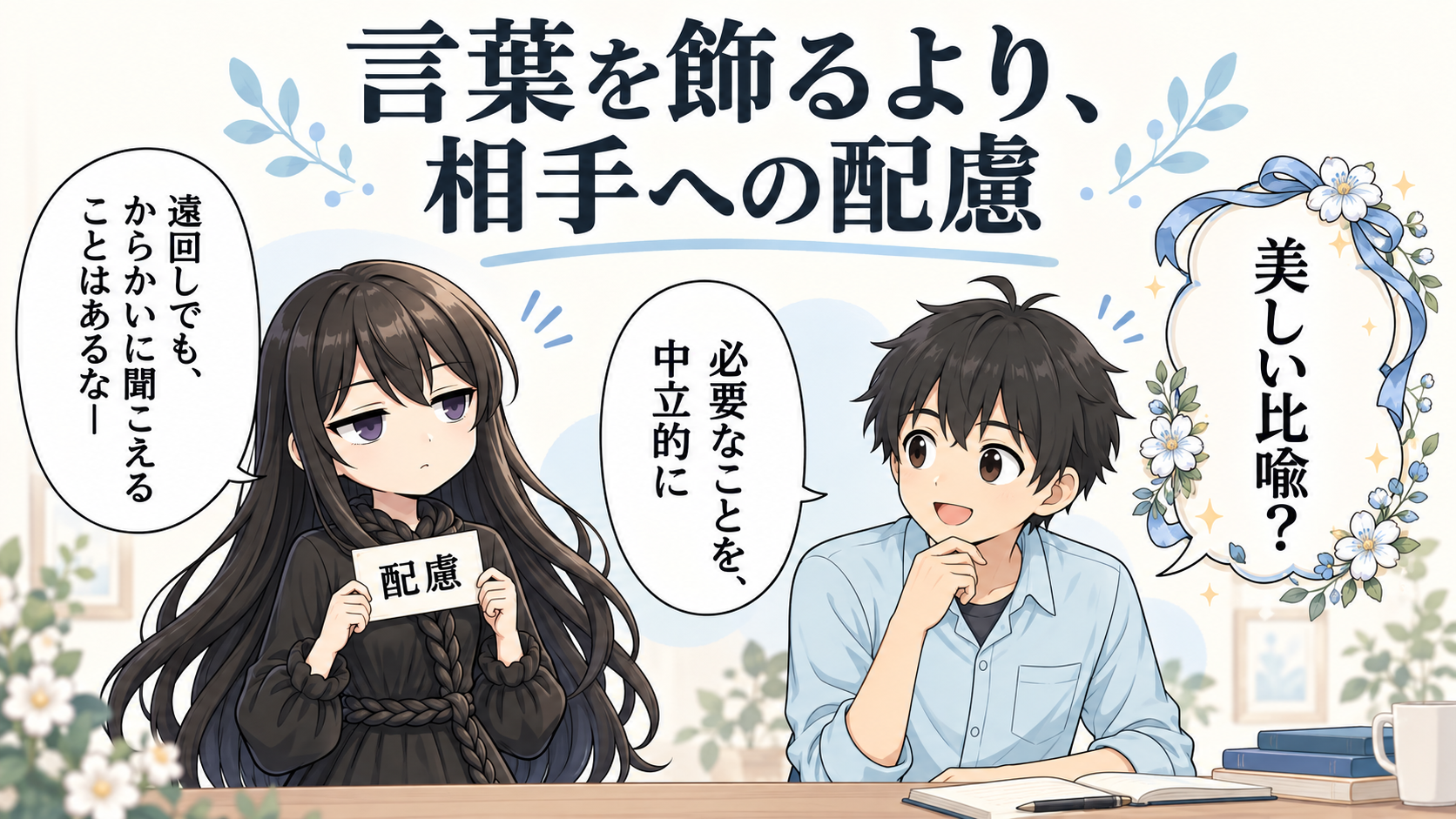 はげの美しい言い方と配慮表現の解説イラスト