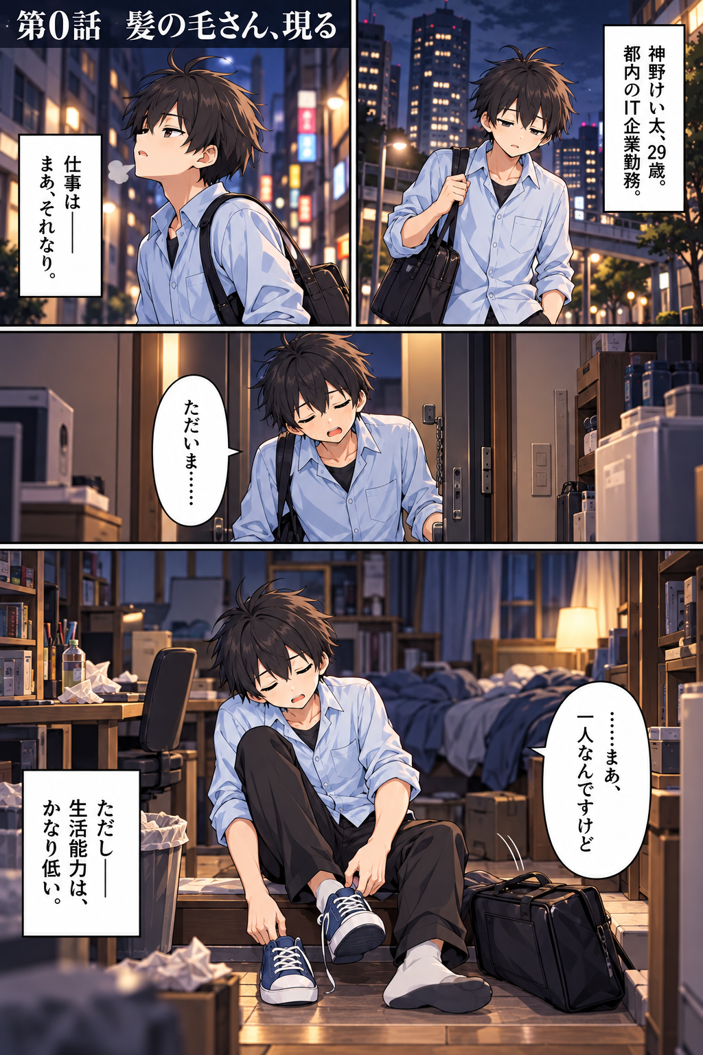 第0話の冒頭。神野けい太の日常