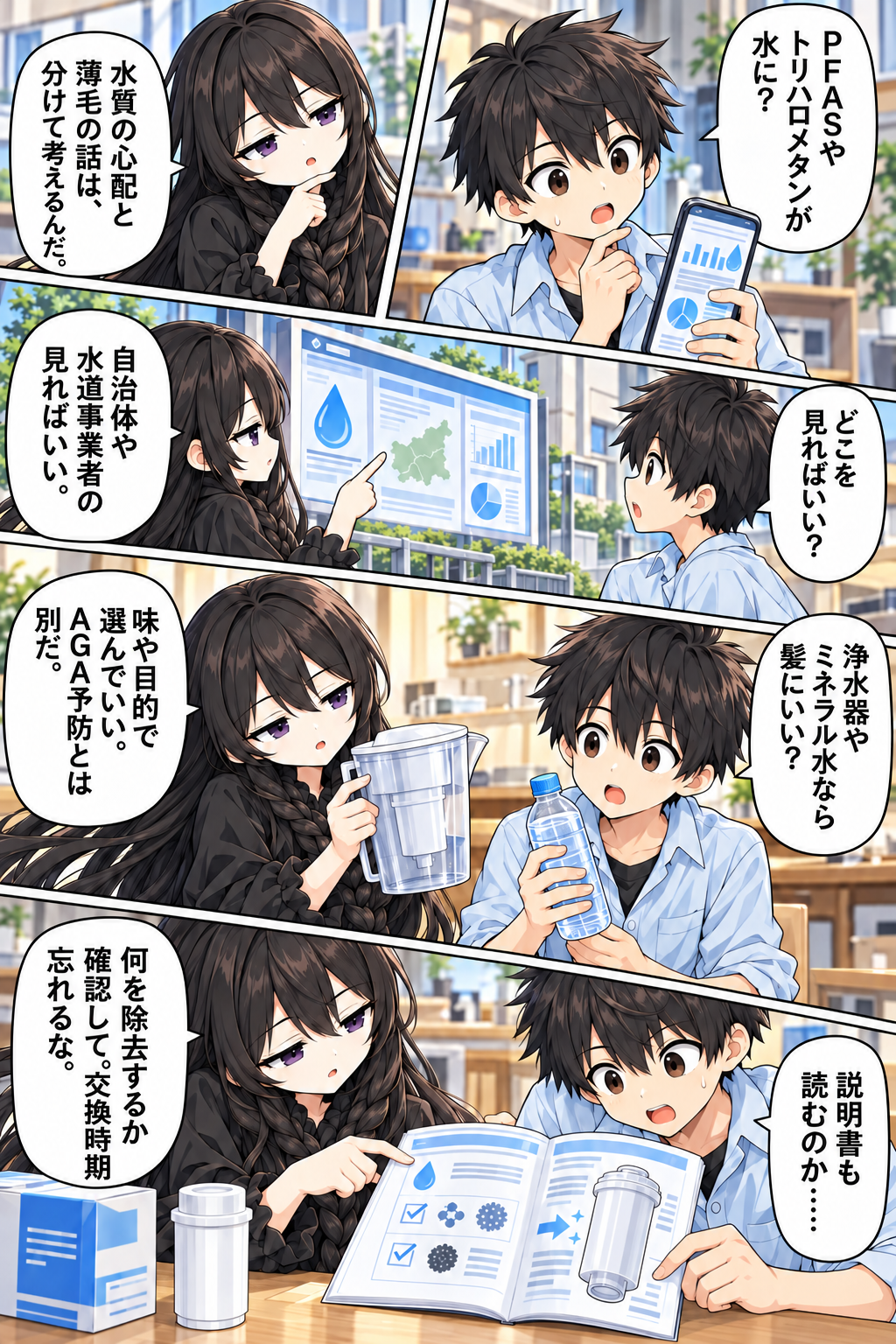 水道水を飲むとはげる？ 塩素・硬水と抜け毛の関係の漫画 4ページ目